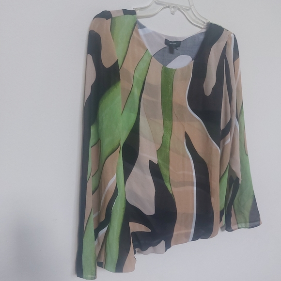 ALFANI Striped Longsleeve Blouse Size Large. - Picture 4 of 15